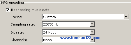 Aleo Flash MP3 Player Builder设置音乐编码