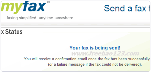 myfax免费传真发送成功